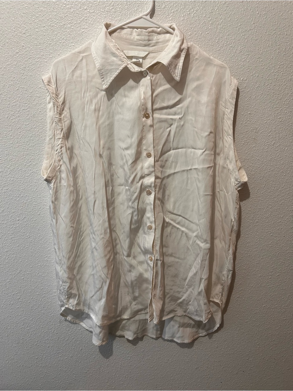 Sleeveless Button-Front Blouse